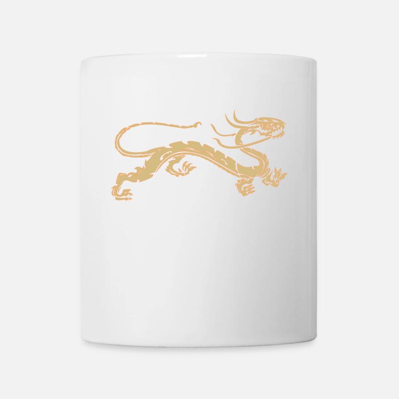 Goldener Drache T-Shirt - die Drachen Geschenkidee - Tasse - Weiß