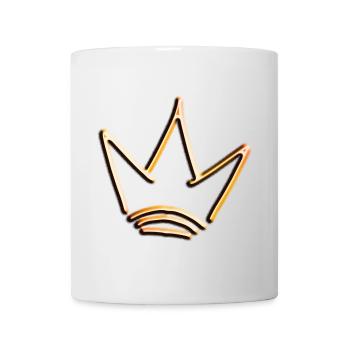 Couronne or rouge avec ombre, simple, isolé - Mug blanc - blanc - Devant