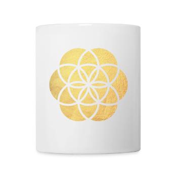 Gold Yoga Flower od Life Flower of Life namaste - Mug - white - Front