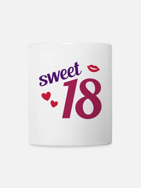 Sweet 18 (coeurs, lèvres) - Mug blanc - blanc