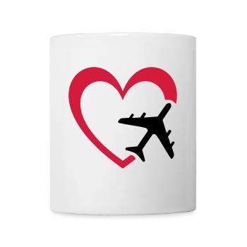 Plane and heart - Mug - white - Front