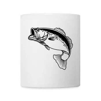 Logo transparent de poisson pour pêcheur - Mug blanc - blanc - Devant