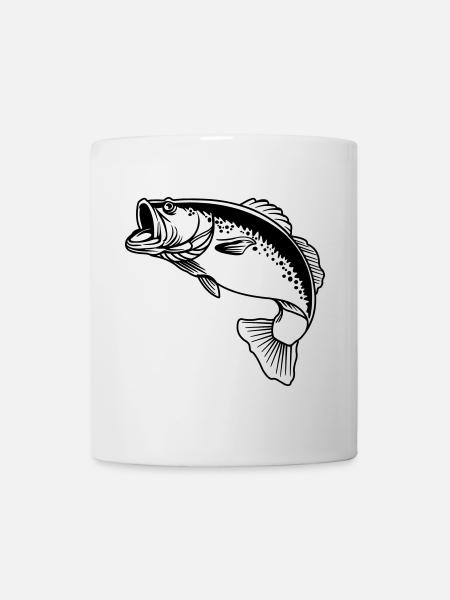 Logo transparent de poisson pour pêcheur - Mug blanc - blanc