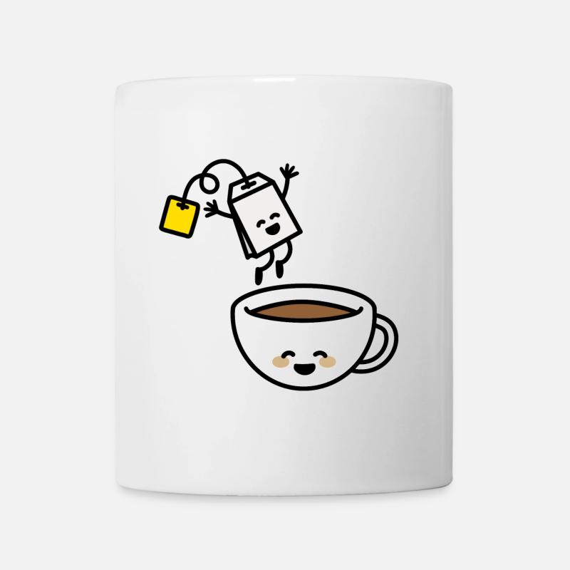 Lustige Teebeutel Teetasse glücklich Tee-Liebhaber Tee-Trinker - Tasse - Weiß