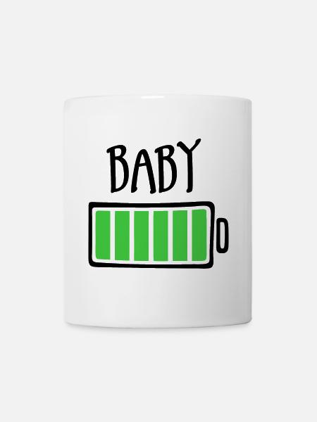 Aus Batterien - Baby - Tasse - Weiß