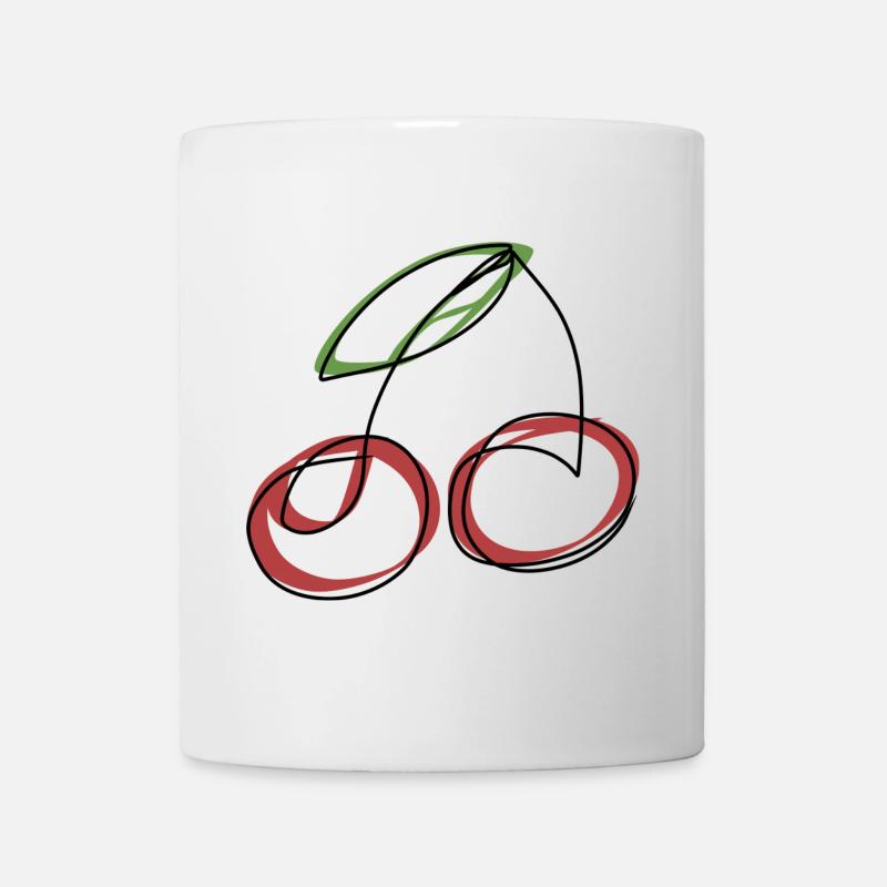 Lineart Kirsche - Mug blanc - blanc