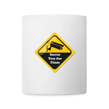 Souriez Vous êtes filmés - Mug blanc - blanc - Devant