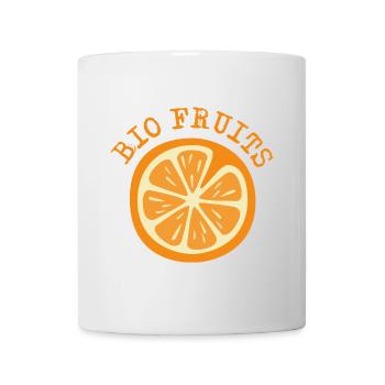 Bio Frucht Orange Apfelsine Symbol Logo Grafik - Tasse - Weiß - Vorne