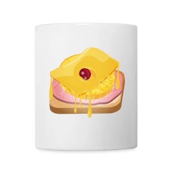 Pineapple,cheese,ham and toast bread -Toast Hawaii - Mug - white - Front