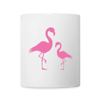 Flamants roses - Mug blanc - blanc - Devant