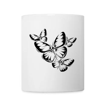 Schmetterling Fliegen Natur Symbol Illustration - Tasse - Weiß - Vorne