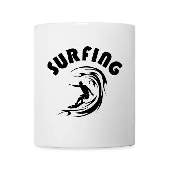 surfing waves surf surfer waves team Logo icon - Mug - white - Front