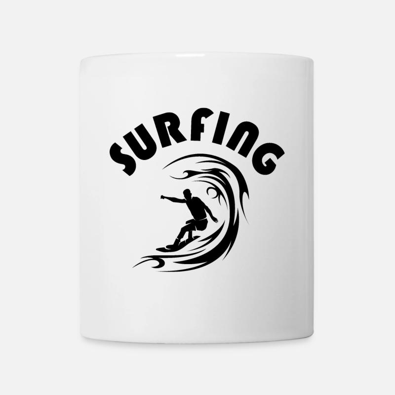 surf vagues surf surfer waves team icône du logo - Mug blanc - blanc