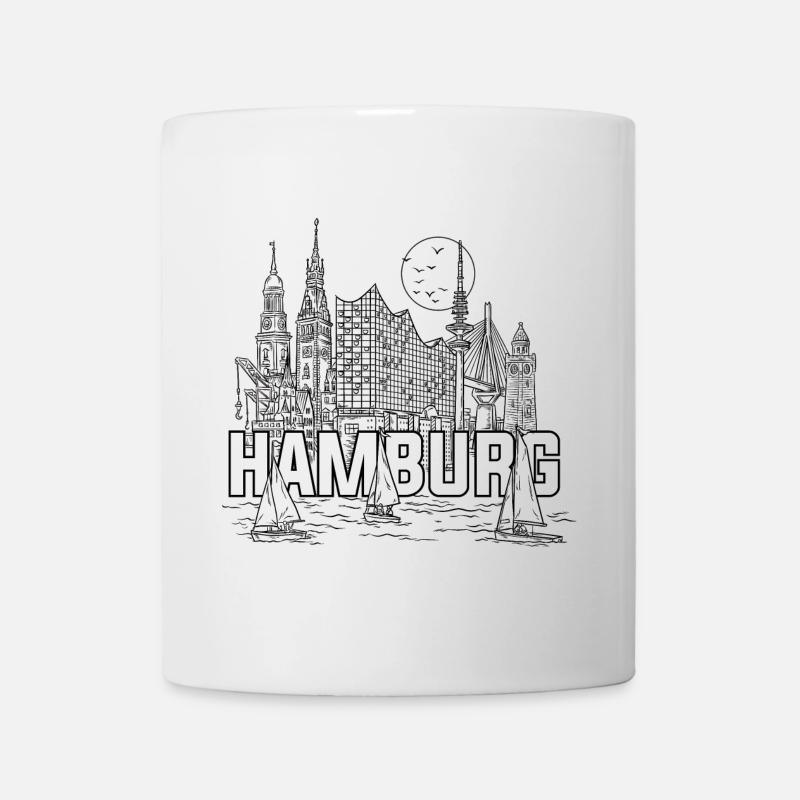 Hamburg an der Elbe - Tasse - Weiß