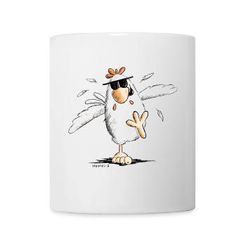 Cooles Rennendes Huhn Mit Sonnenbrille - Tasse - Weiß - Vorne