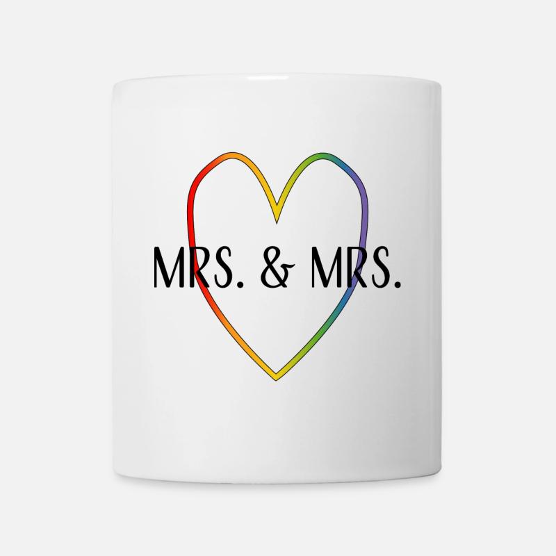 mrs and mrs rainbowheart LGBT lgbtqi queer - Mug - white