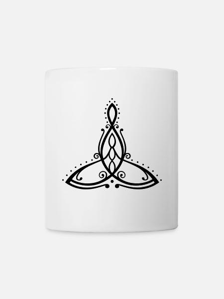 Celtic Motherhood Symbol Mutter mit drei Kindern - Tasse - Weiß