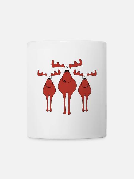 Elche Weihnachten - Tasse - Weiß