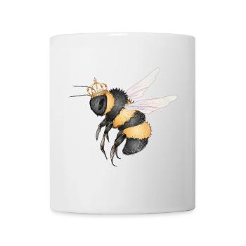 Drawing of a flying bumblebee with crown - Mug - white - Front