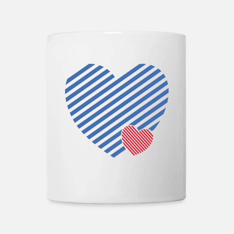 Double Heart - Design textile gift idea - Mug - white