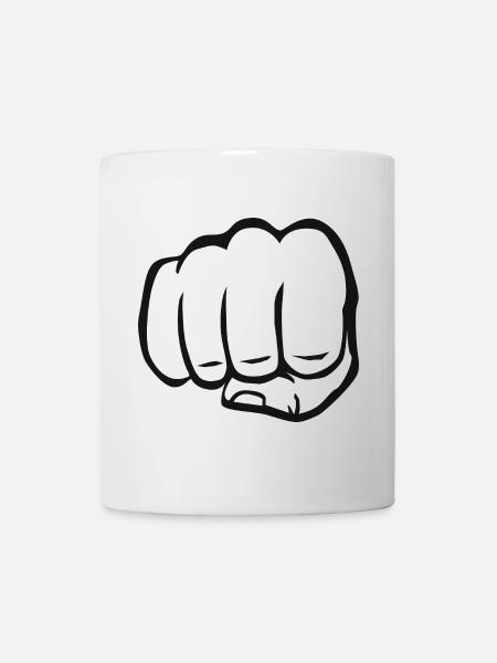 Poing serré poing bosse cool symbole du logo - Mug blanc - blanc