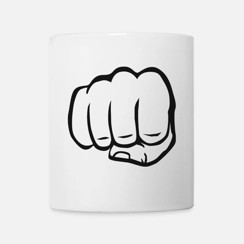 Faust geballte Faust fist bump cool Logo Symbol - Tasse - Weiß