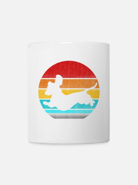 teckel rétro vinatge - Mug blanc - blanc