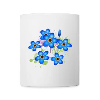 graffiti bleu vif oublie-moi-pas - Mug blanc - blanc - Devant