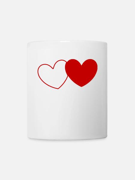 Herz Valentinstag - Tasse - Weiß