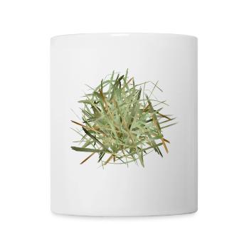 a haystack in shimmering greenish hues - Mug - white - Front