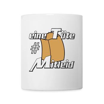 Party Shirt ,Feiern , Karneval, Tüte Mitleid (25) - Tasse - Weiß - Vorne