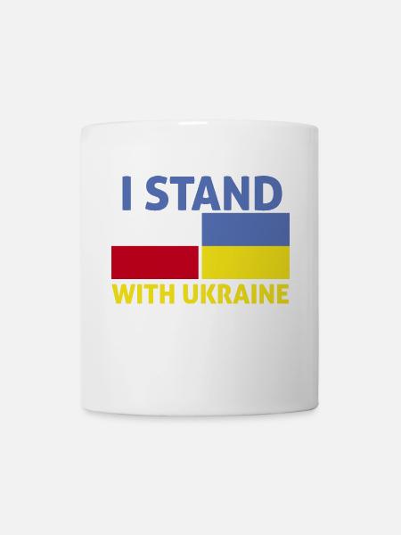 poland Stand With Ukrain I Stand With Ukraine - Mug - white