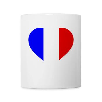 Couleurs nationales de Heart France - Mug blanc - blanc - Devant