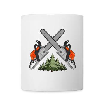Kettensäge Cross Wald - Tasse - Weiß - Vorne