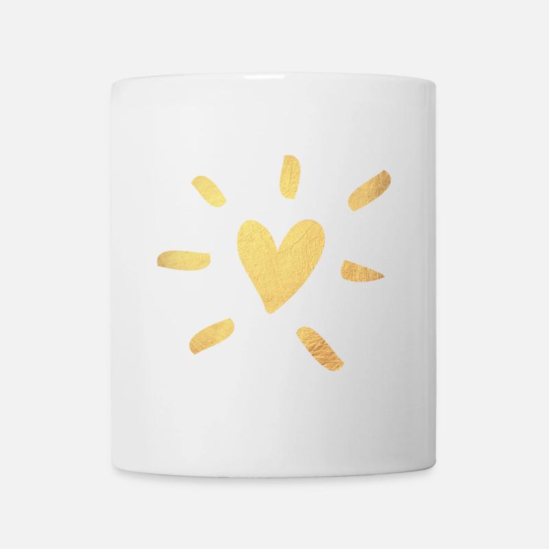 Herz Gold Comic Liebe Hochzeit Glamour Luxus - Tasse - Weiß