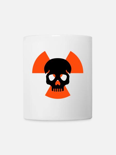 Crâne sans mâchoire inférieure avant les signes avant-coureurs de radiation - Mug blanc - blanc