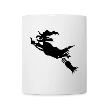 Witch with broom funny - Mug - white - Front
