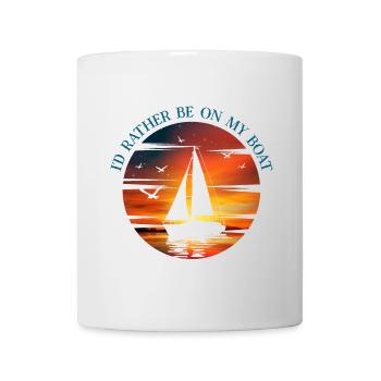 Je préfère être sur mon bateau - Citation drôle d’amoureux du bateau - Mug blanc - blanc - Devant