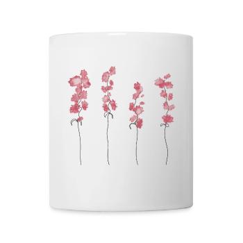 Rosa Blumen - Tasse - Weiß - Vorne