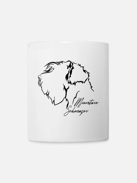 MINIATURE SCHNAUZER Profil Hunde Hund Wilsigns - Tasse - Weiß