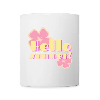 Hallo Sommer-Retro-Pastellblumen - Tasse - Weiß - Vorne