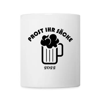 Prost ihr Säcke Symbol Logo icon Bier Zapfen - Tasse - Weiß - Vorne