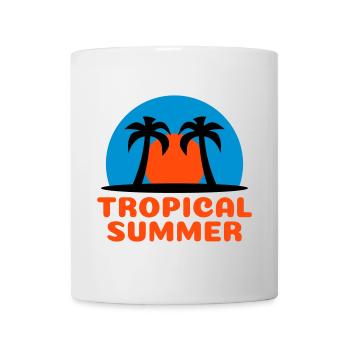 Tropical summer (Sonne, Himmelsgewölbe, Palmen) - Tasse - Weiß - Vorne