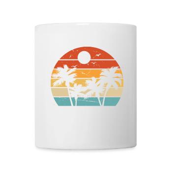 Palmen Kokospalmen Beach Strand Retro - Tasse - Weiß - Vorne