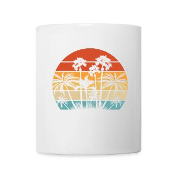 Palmiers Cocotiers Plage Plage Rétro - Mug blanc - blanc - Devant