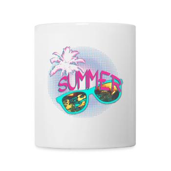Lunettes de soleil Palm Summer Party menthe rose - Mug blanc - blanc - Devant