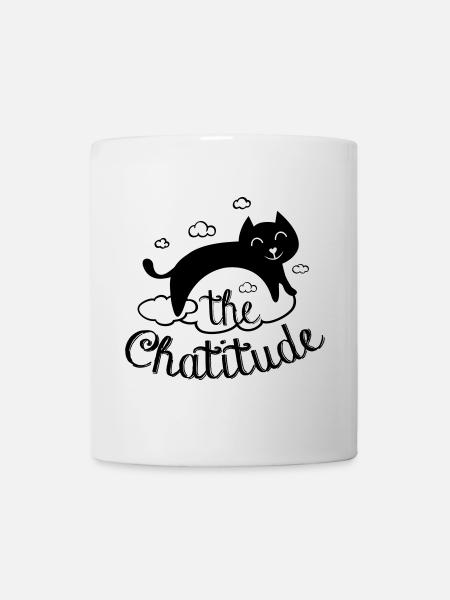 Chatitude, drôle de chat ! humour chat paresseux - Mug blanc - blanc