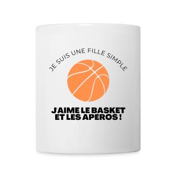 Fille simple : basket et apéros - Mug blanc - blanc - Devant