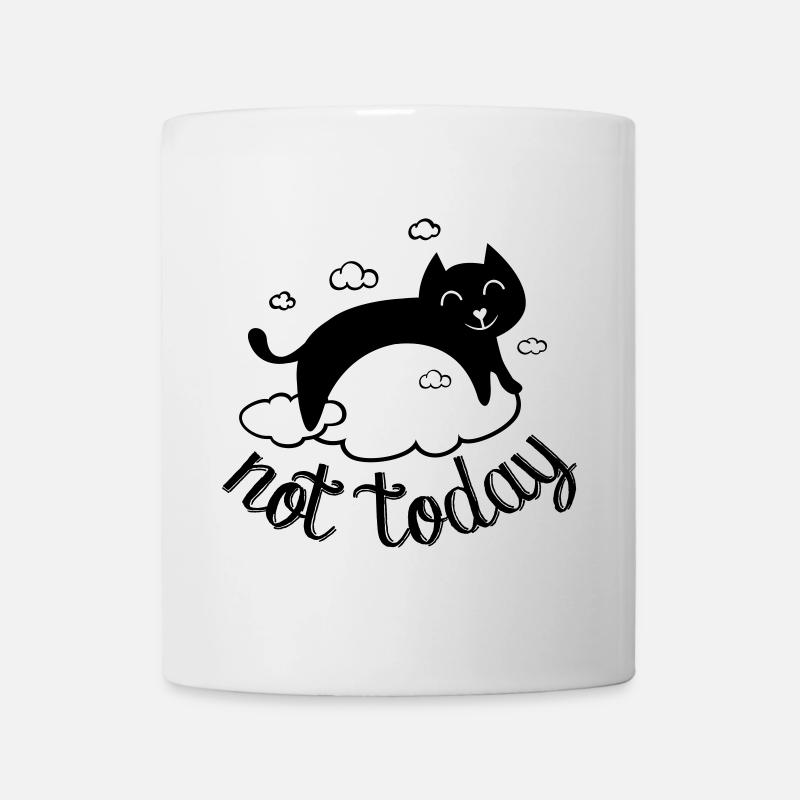 Not today, pas aujourd'hui ! humour drôle de chat - Mug blanc - blanc