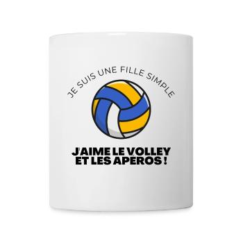 J'aime le volley et les apéros - Mug blanc - blanc - Devant